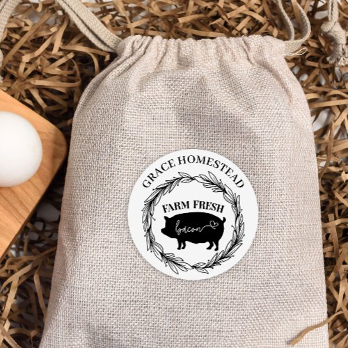 Farm Fresh Bacon Add Name Farmers Market Product Classic Round Sticker