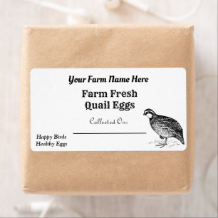 Farm Fresh Bob White Quail Eggs White Carton Label