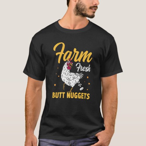 Farm Fresh Butt Nuggets Agriculteur Tractor Driver T_Shirt