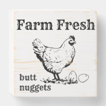 Farm Fresh Butt Nuggets Wood Panel