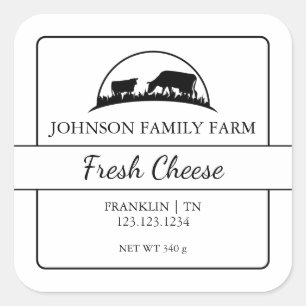 Farm Fresh Cheese Square Label