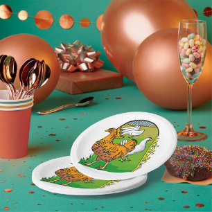 Farm Fresh Chicken Coop Country Scene Paper Plates