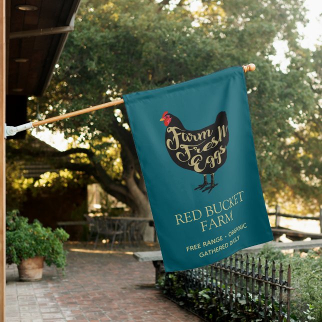 Farm Fresh Chicken Eggs  House Flag (In SItu)