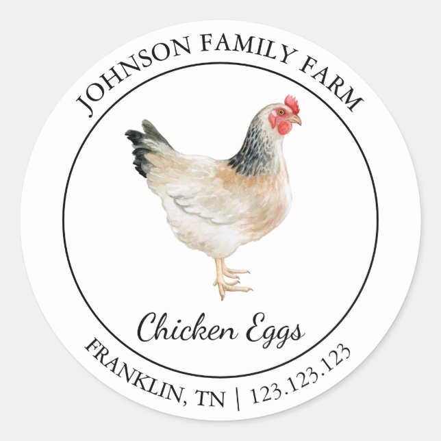 Farm Fresh Chicken Eggs Modern label (Front)