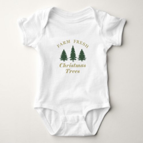 farm fresh christmas pine trees baby bodysuit