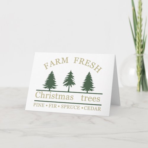 farm fresh christmas pine trees card