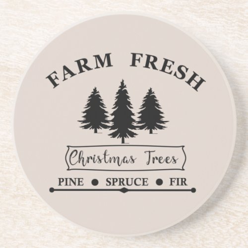 Farm fresh Christmas pine trees Coaster