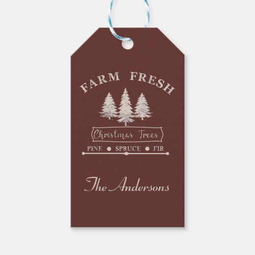 Farm fresh Christmas pine trees Gift Tags