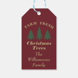 farm fresh christmas pine trees Personalized Gift Tags