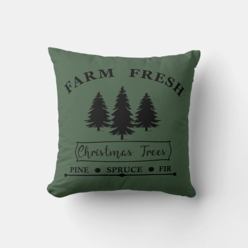 Farm fresh Christmas pine trees Throw Pillow