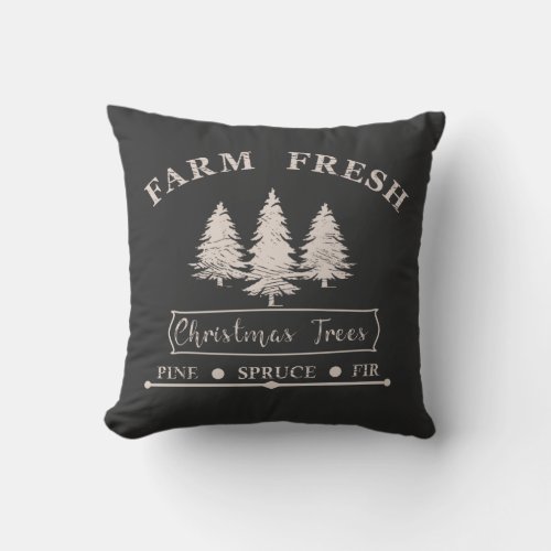 Farm fresh Christmas pine trees Throw Pillow