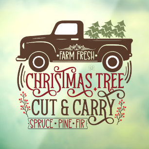 Farm fresh Christmas tree business  Window Cling