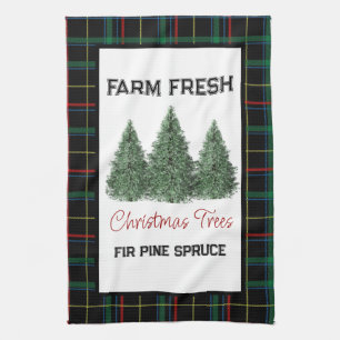 Farm Fresh Christmas Tree Holiday Home Kitchen Towel