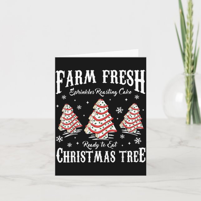 Farm Fresh Christmas Tree Xmas Debbie Cakes Family Card (Front)