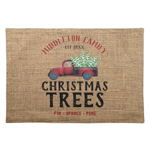 Farm Fresh Christmas Trees _ Burlap Cloth Placemat