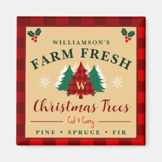 Farm Fresh Christmas Trees - Christmas pattern Magnet