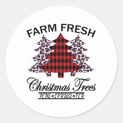 Farm Fresh Christmas Trees Classic Round Sticker