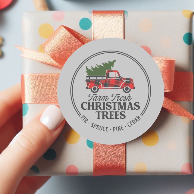 Farm Fresh Christmas Trees Classic Round Sticker (Creator Uploaded)