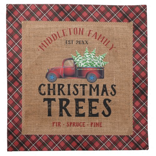 Farm Fresh Christmas Trees Cloth Napkin