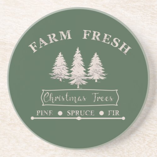 farm fresh christmas trees coaster