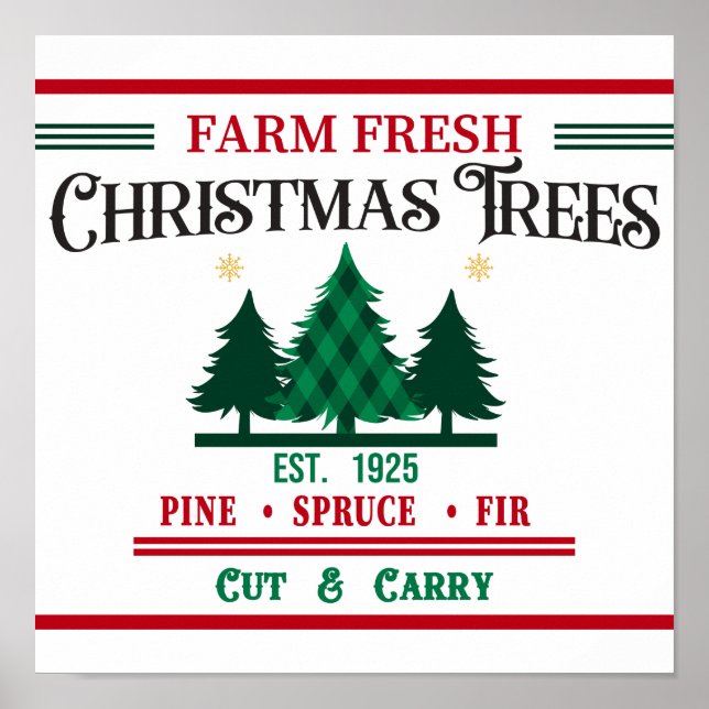 Farm Fresh Christmas Trees - Cut and Carry Poster (Front)