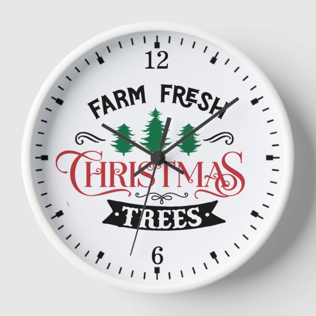 Farm Fresh Christmas Trees Design-54390 Clock (Front)
