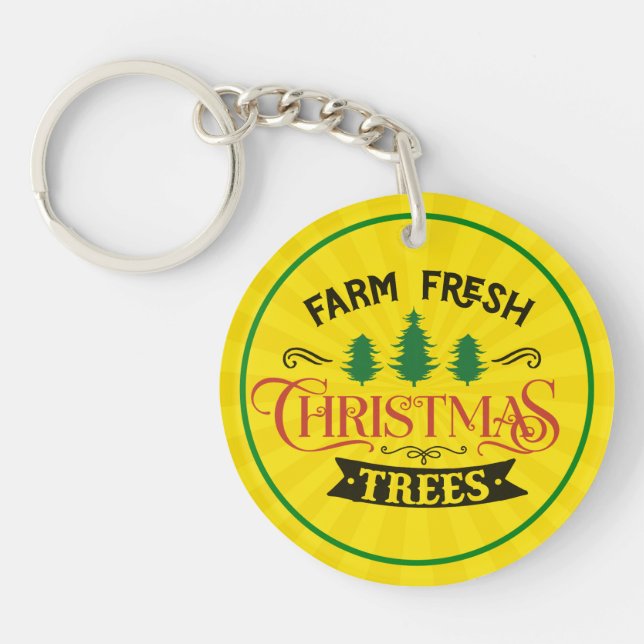 Farm Fresh Christmas Trees Design-54390 Keychain (Front)