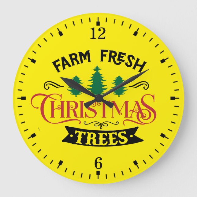 Farm Fresh Christmas Trees Design-54390 Large Clock (Front)