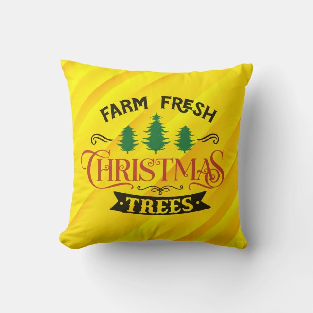 Farm Fresh Christmas Trees Design-54390 Throw Pillow (Front)