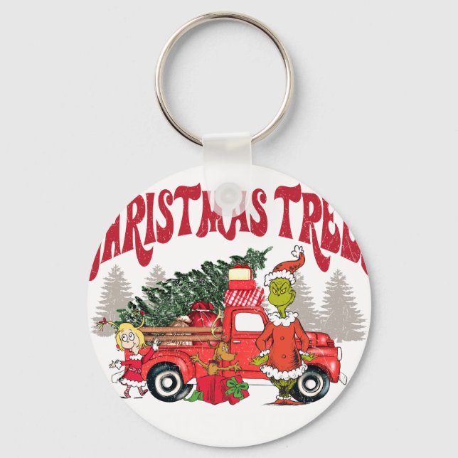 farm fresh christmas trees grinch keychain (Front)