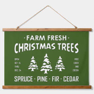 FARM FRESH CHRISTMAS TREES HANGING TAPESTRY