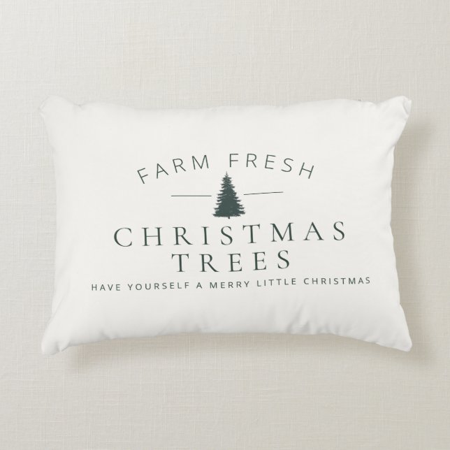 Farm Fresh Christmas Trees Holiday Accent Pillow (Front)
