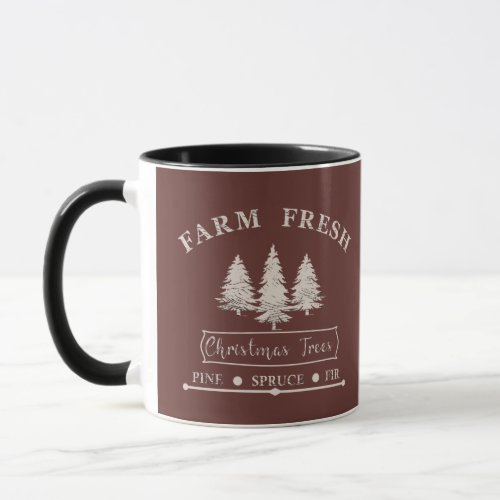 farm fresh christmas trees mug