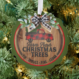 Farm Fresh Christmas Trees Ornament Card