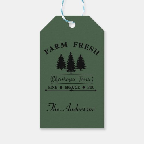 farm fresh christmas trees Personalized Gift Tags