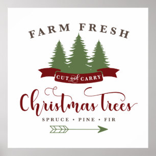 Farm fresh Christmas trees Poster