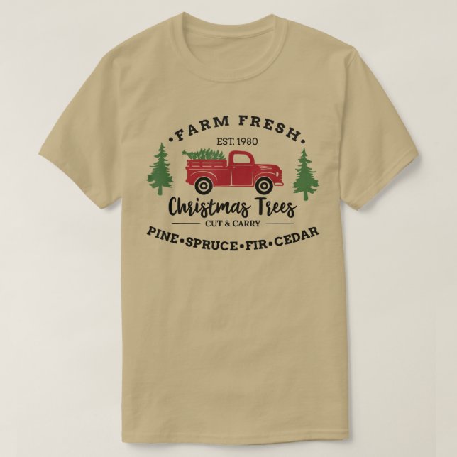 Farm Fresh Christmas Trees Red Truck  For Men Wome T-Shirt (Design Front)