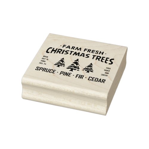 FARM FRESH CHRISTMAS TREES RUBBER STAMP