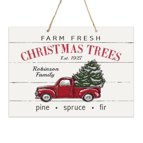Farm Fresh Christmas Trees Rustic Wall Sign