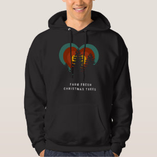 Farm Fresh Christmas Trees Sunset Silhouette Hoodie