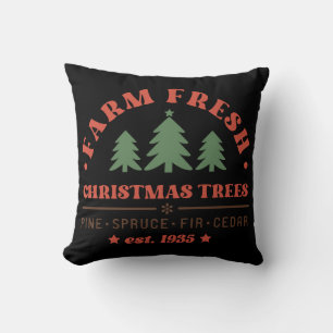 Farm Fresh Christmas Trees Throw Pillow