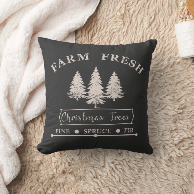 Farm fresh Christmas trees Throw Pillow (Blanket)