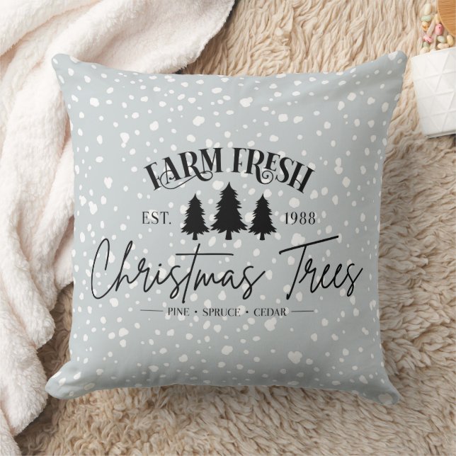 Farm Fresh Christmas Trees Throw Pillow (Blanket)