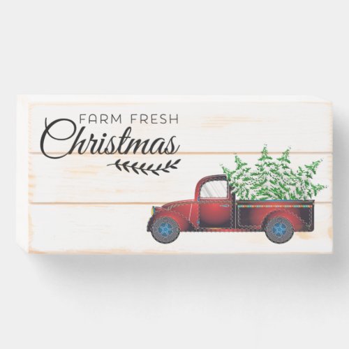 Farm Fresh Christmas Wood Box Sign
