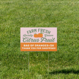 Farm Fresh Citrus Fruit for Sale Sign