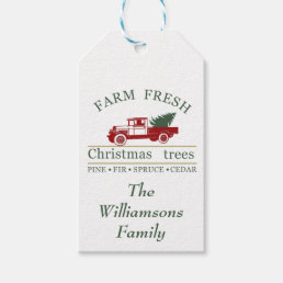 farm fresh classic vintage red truck Personalized Gift Tags
