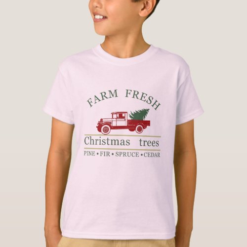 farm fresh classic vintage red truck T_Shirt
