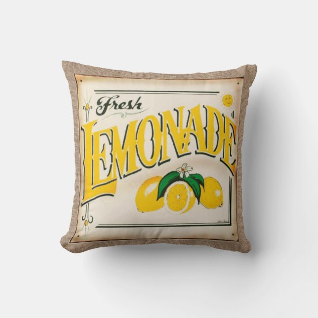 Farm Fresh Country Lemonade Throw Pillow (Front)
