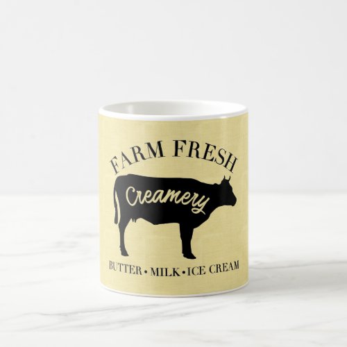 Farm Fresh Creamery Cow Silhouette Coffee Mug