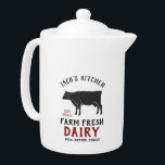 Farm Fresh Dairy Teapot<br><div class="desc">Unique rustic farm fresh dairy teapot ready for you to personalize. 📌If you need further customization, please click the "Click to Customize further" or "Customize or Edit Design"button and use our design tool to resize, rotate, change text color, add text and so much more.⭐This Product is 100% Customizable. Graphics and...</div>
